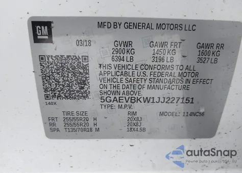 2018 Buick Enclave Premium from USA, damaged, VIN 5GAEVBKW1JJ227151